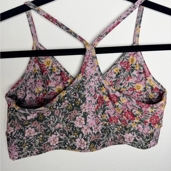 Savvi matching set leggings sport bra green pink floral large small activewear - Picture 6 of 8